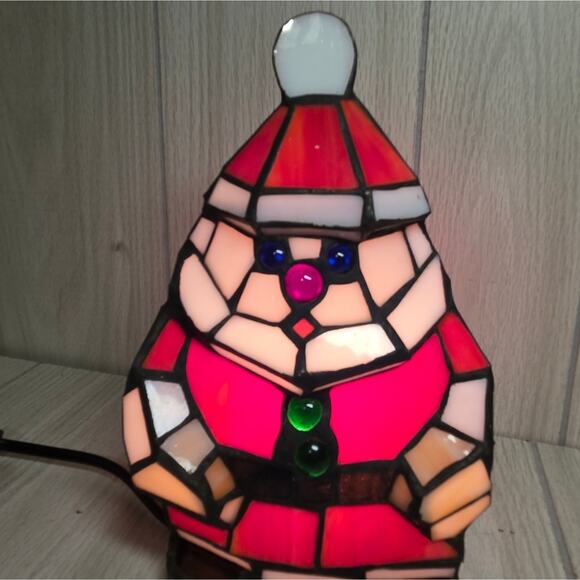 Huntington Santa Claus Tiffany Accent Lamp Stained Glass Christmas Holiday NWB - Picture 7 of 7